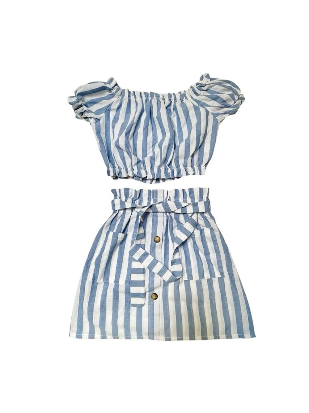 SHEIN Two Piece Cropped Shirt and Skirt Outfit Size 11/12